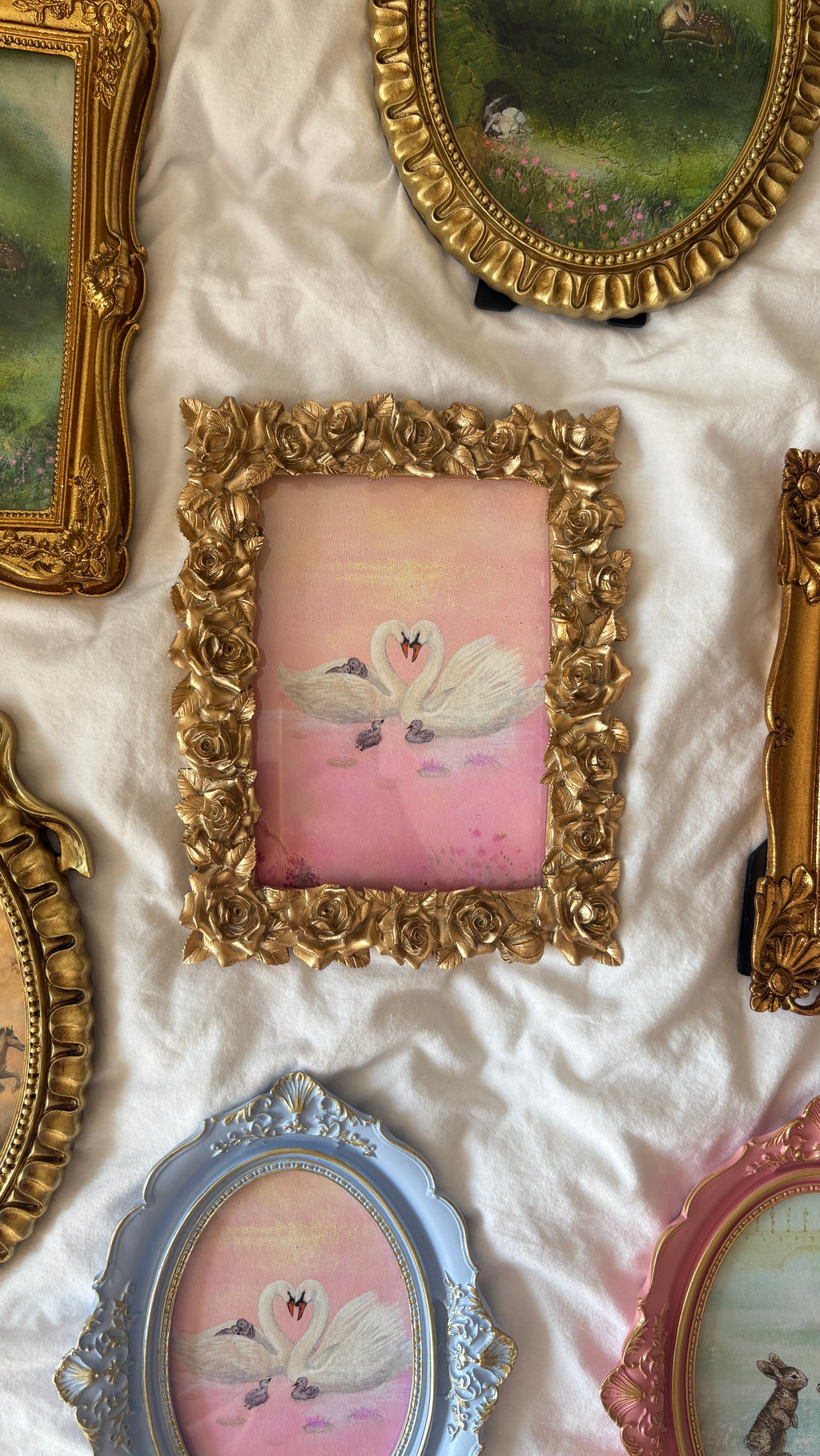 Rose Garden FRAMED PRINT (Golden Frame)
