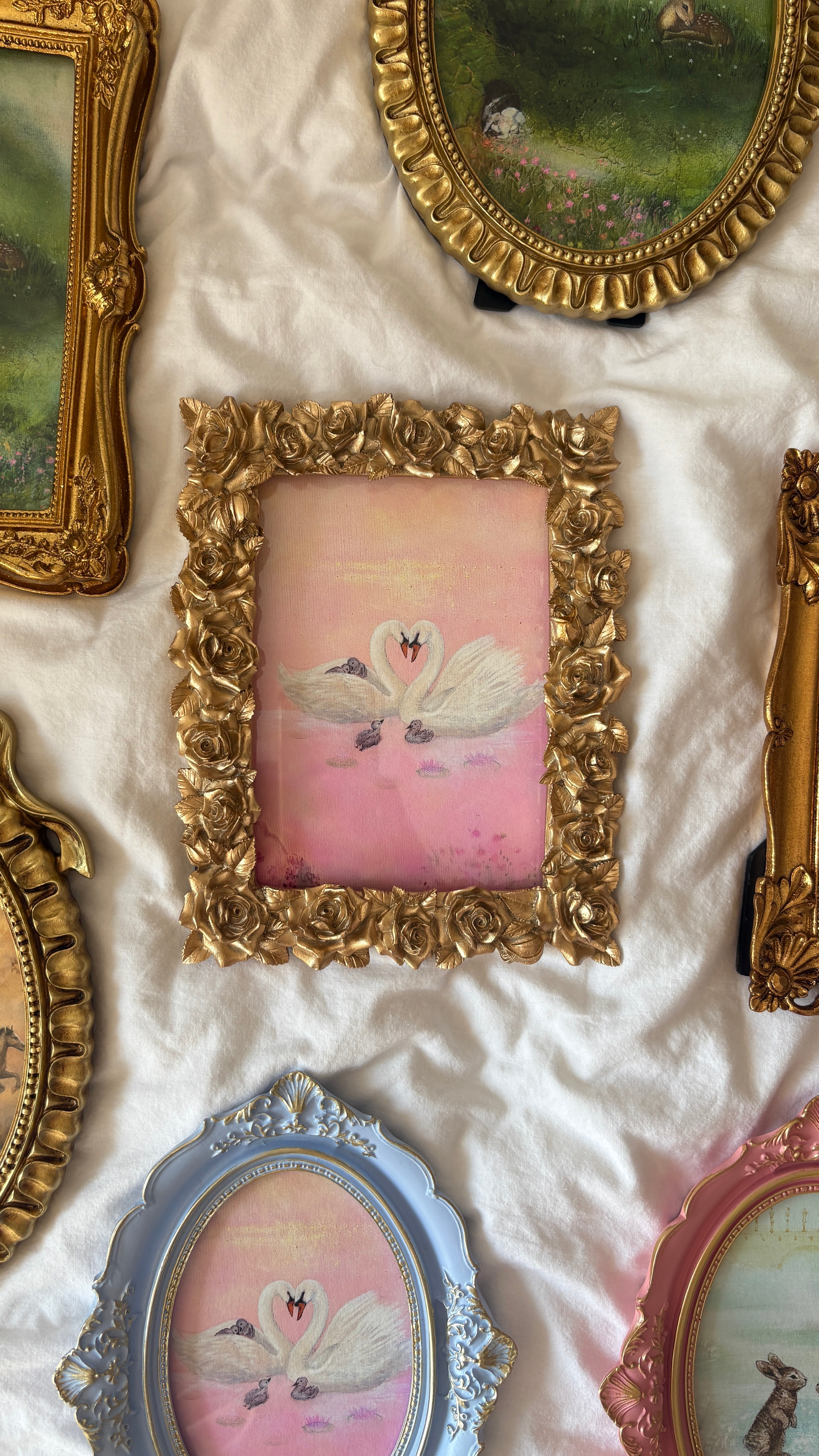 Rose Garden FRAMED PRINT (Golden Frame)
