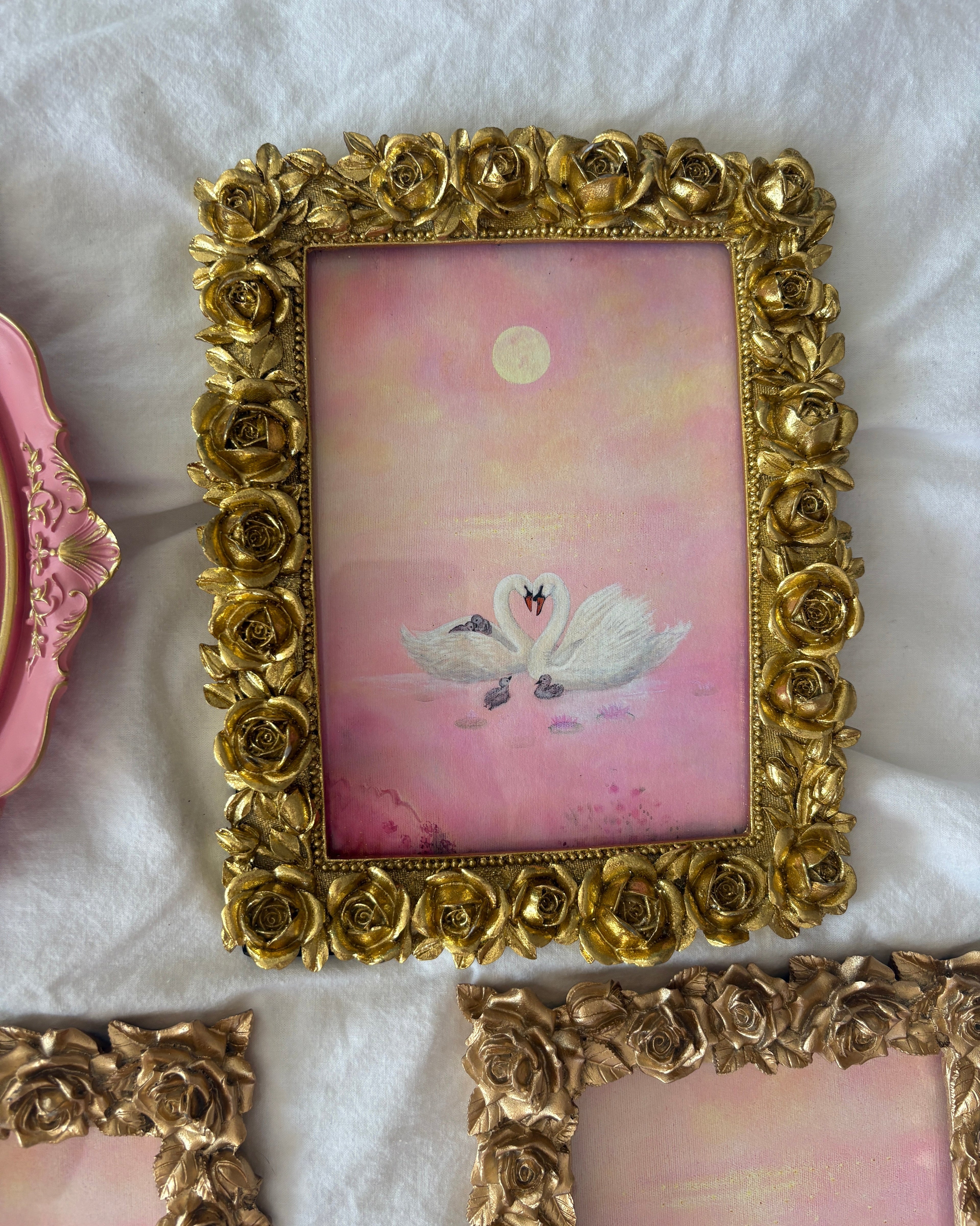 Rose Garden FRAMED PRINT (Golden Frame)