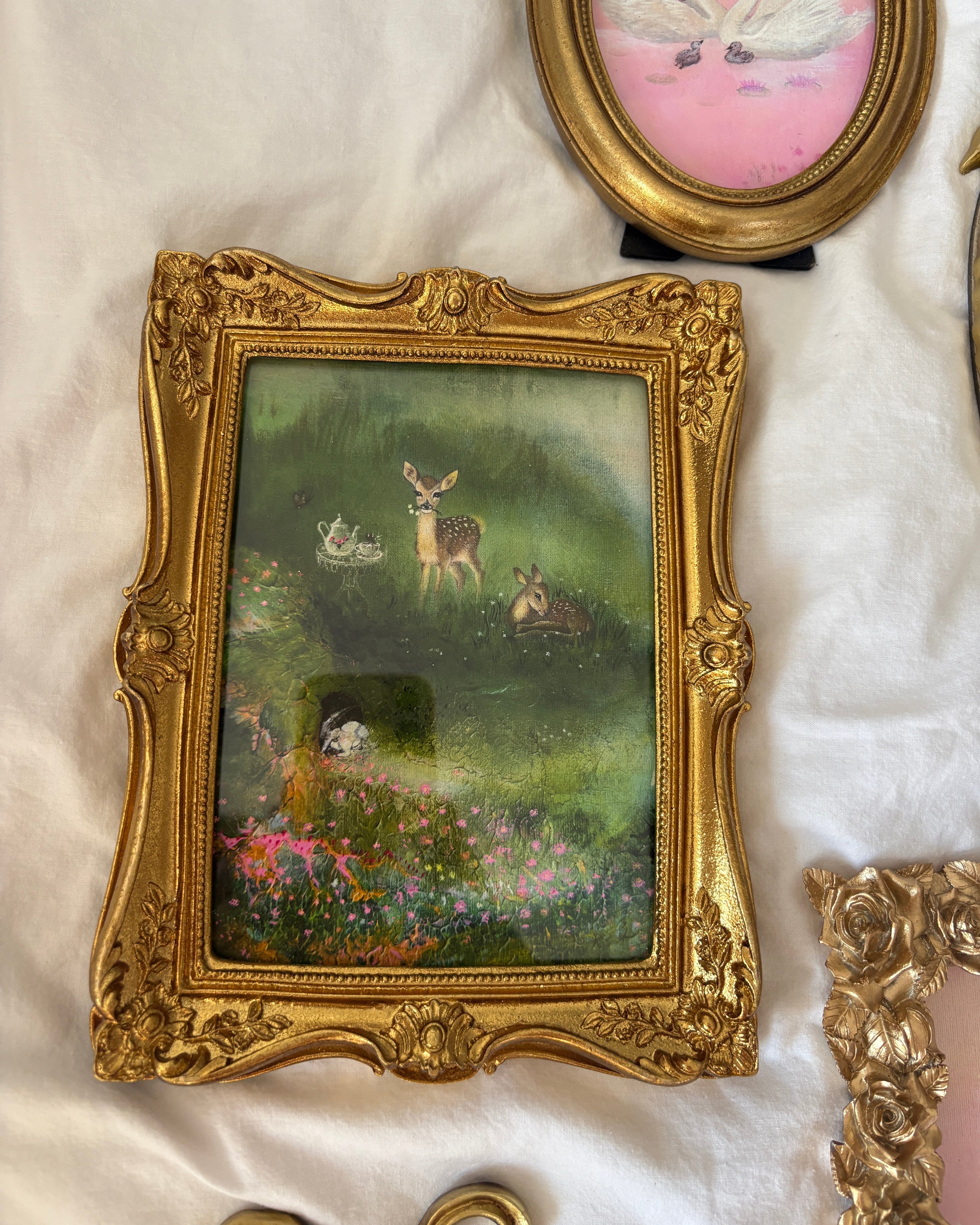Magical Meadow FRAMED PRINT (Golden Frame)