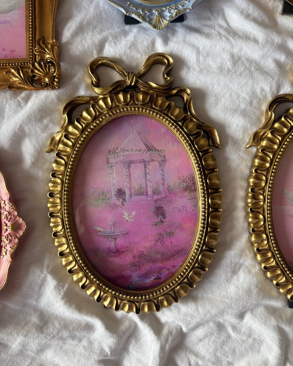 Rose Garden FRAMED PRINT (Golden Frame)