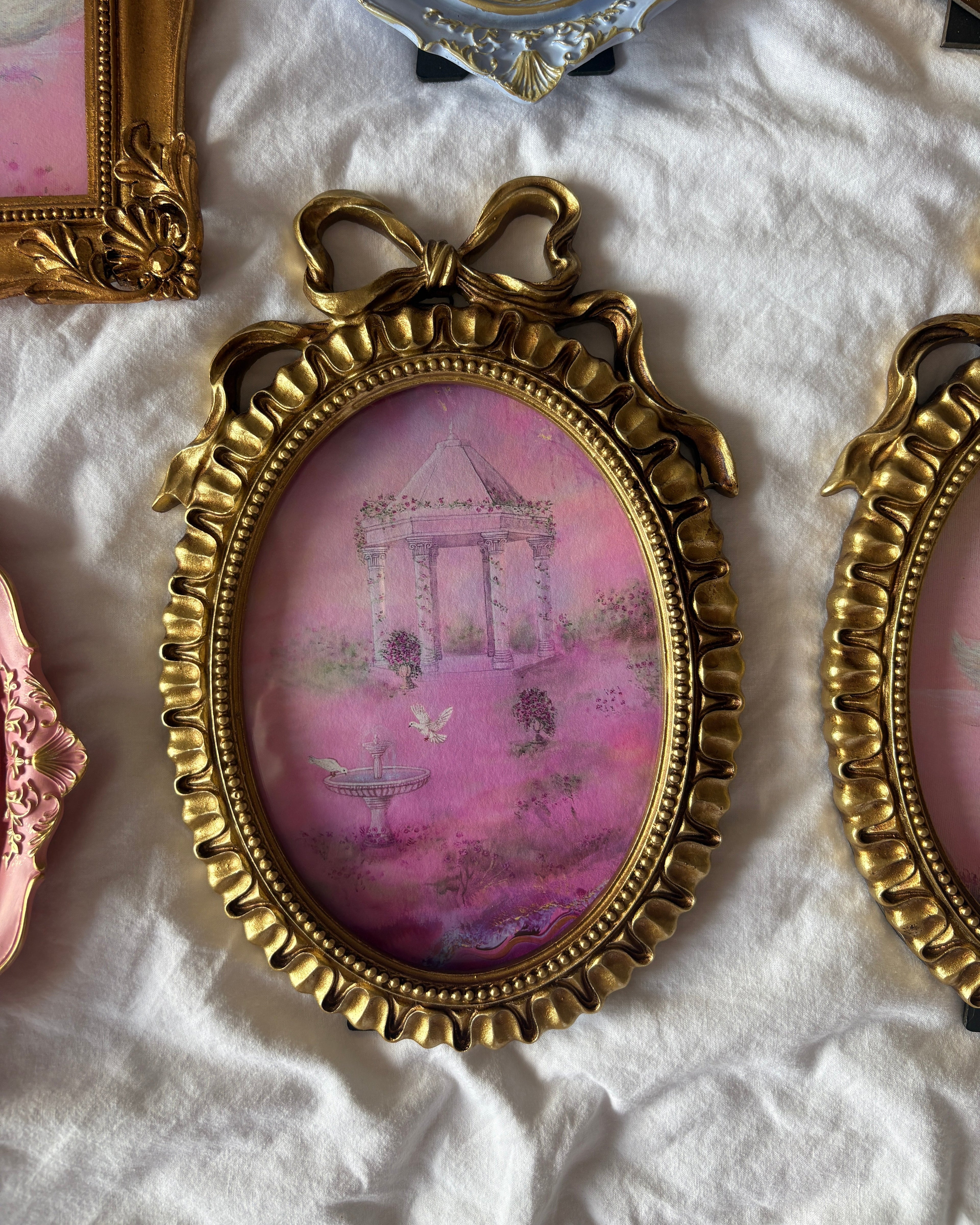 Rose Garden FRAMED PRINT (Golden Frame)
