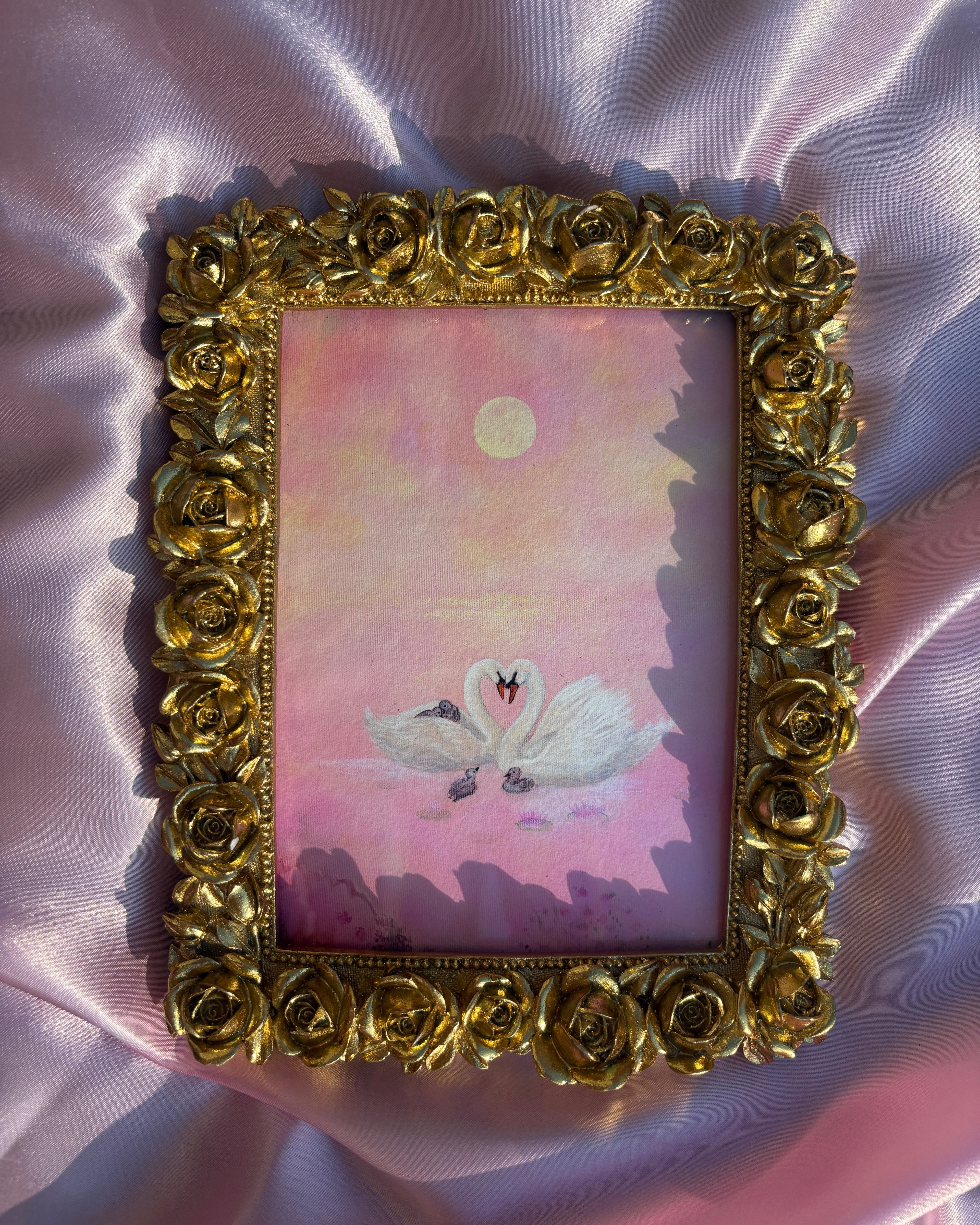 Rose Garden FRAMED PRINT (Golden Frame)