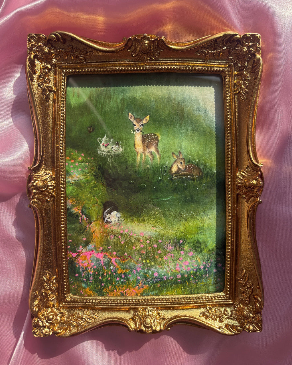 Magical Meadow FRAMED PRINT (Golden Frame)