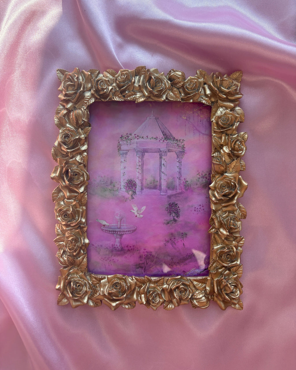 Rose Garden FRAMED PRINT (Golden Frame)