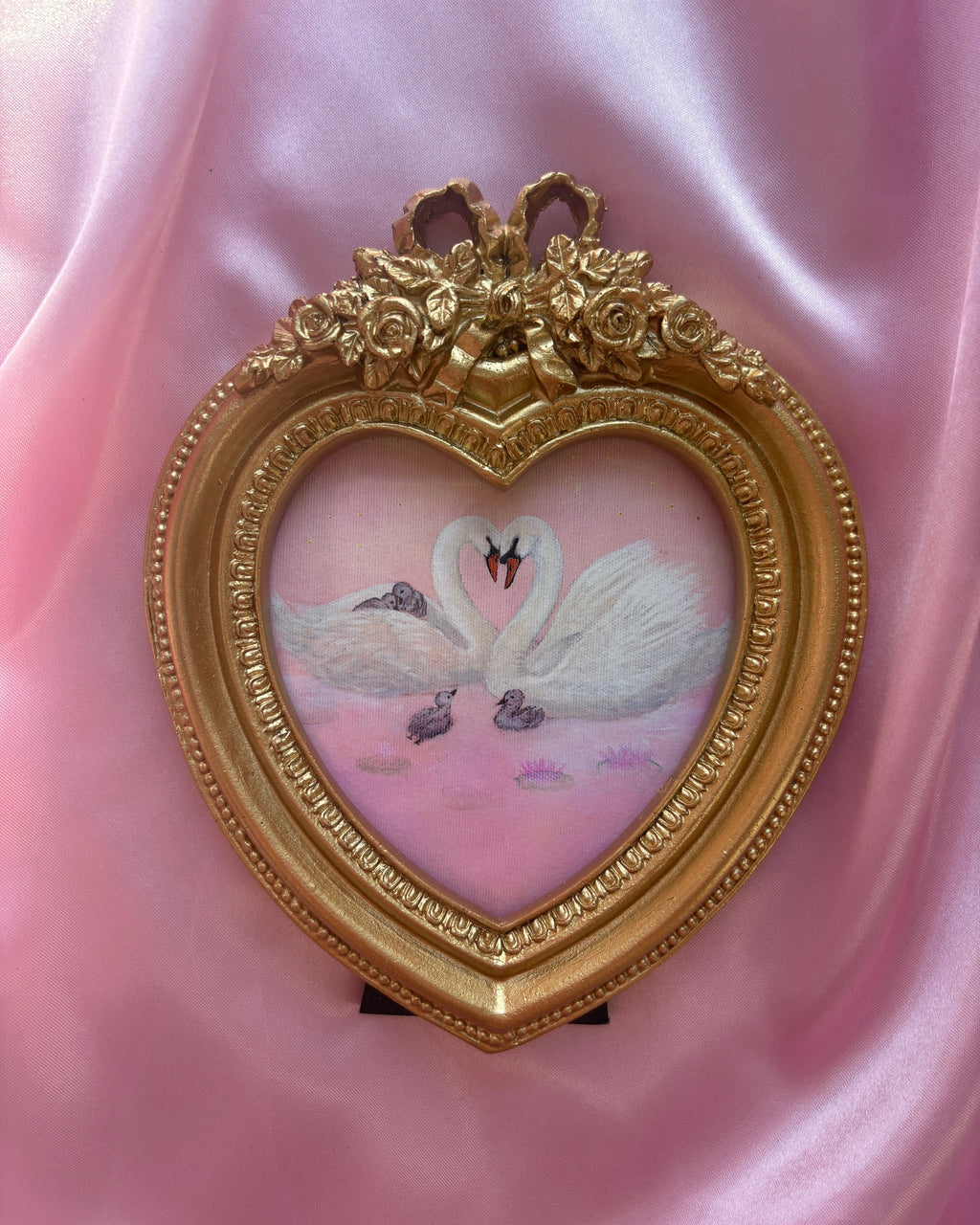 Rose Garden FRAMED PRINT (Golden Heart-Shaped Frame)