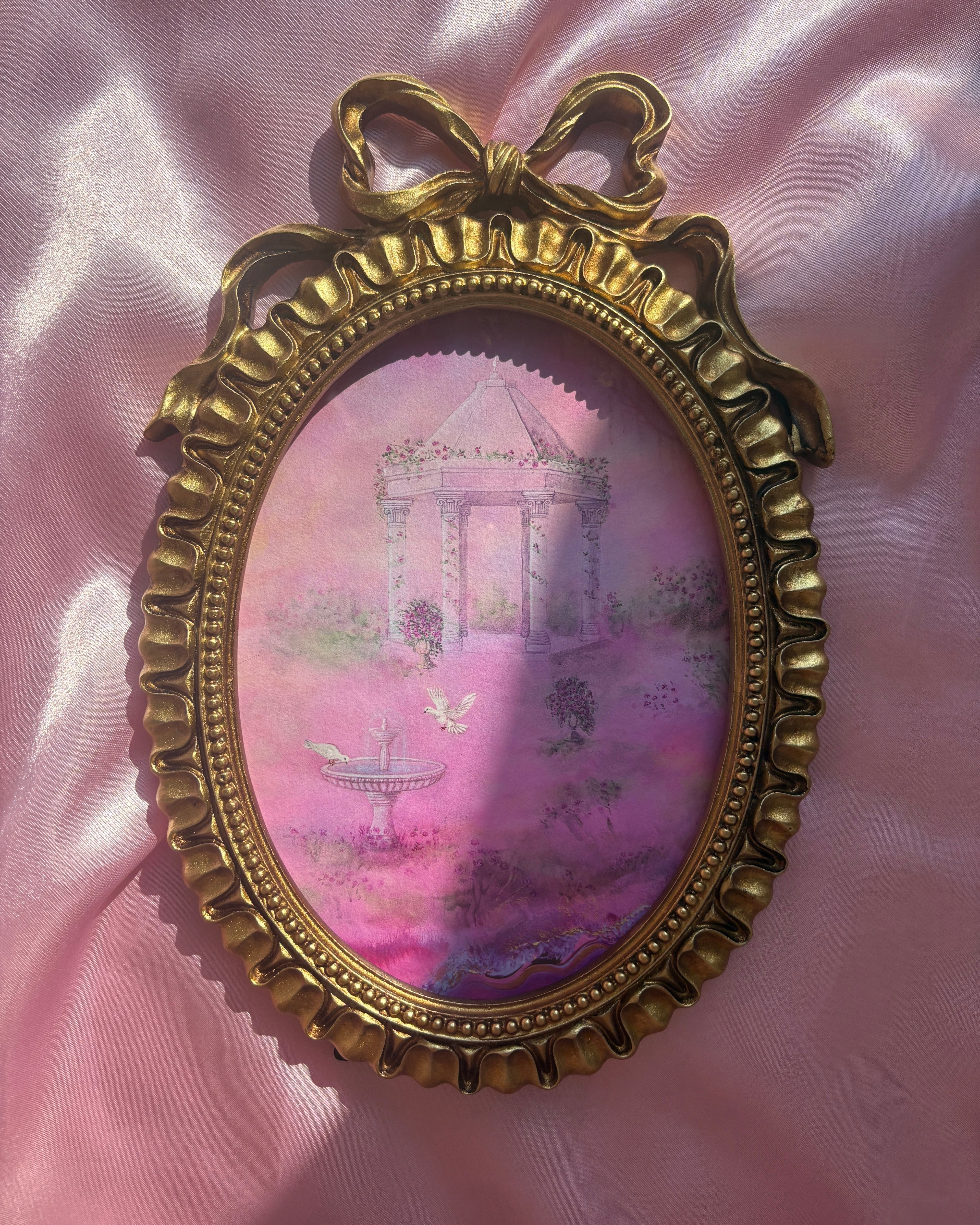 Rose Garden FRAMED PRINT (Golden Frame)