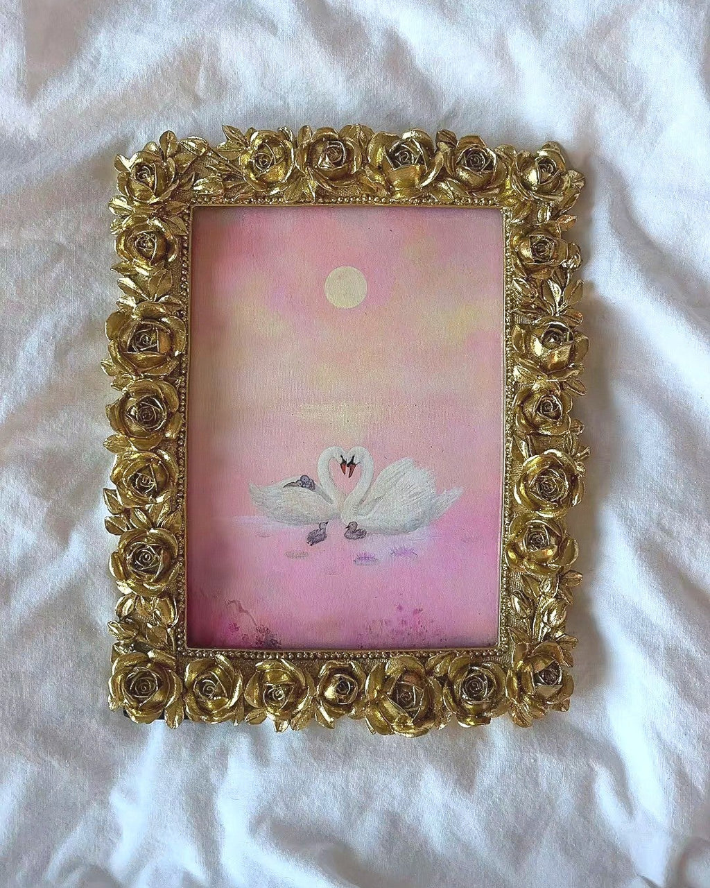 Rose Garden FRAMED PRINT (Golden Frame)