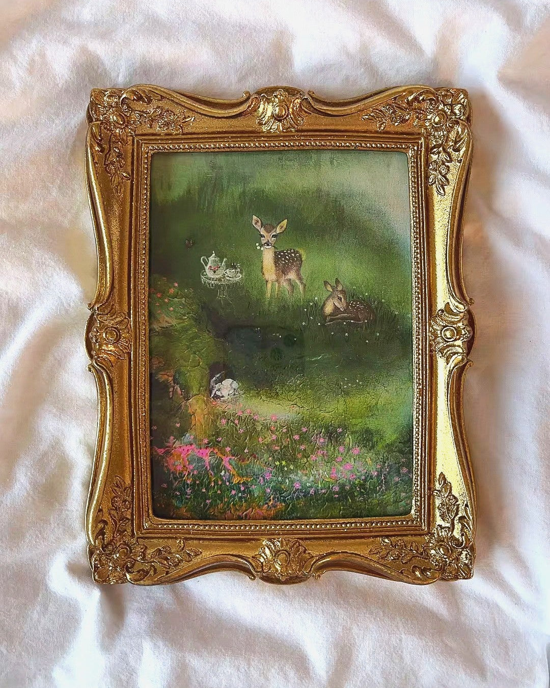 Magical Meadow FRAMED PRINT (Golden Frame)