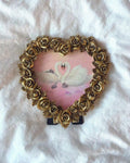 Rose Garden FRAMED PRINT (Golden Heart-Shaped Frame)