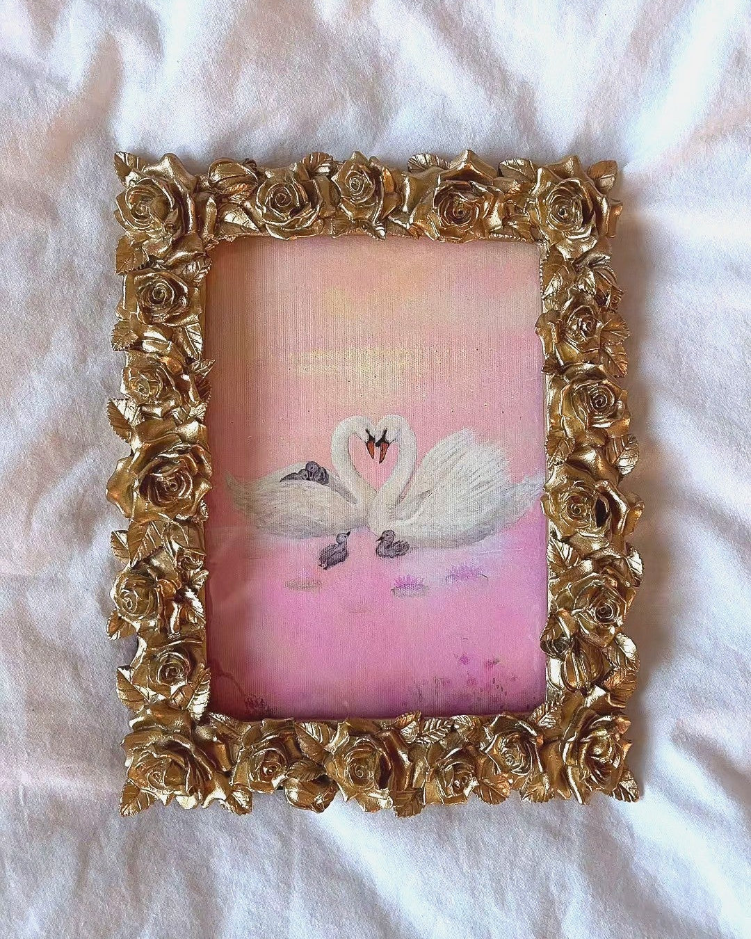 Rose Garden FRAMED PRINT (Golden Frame)